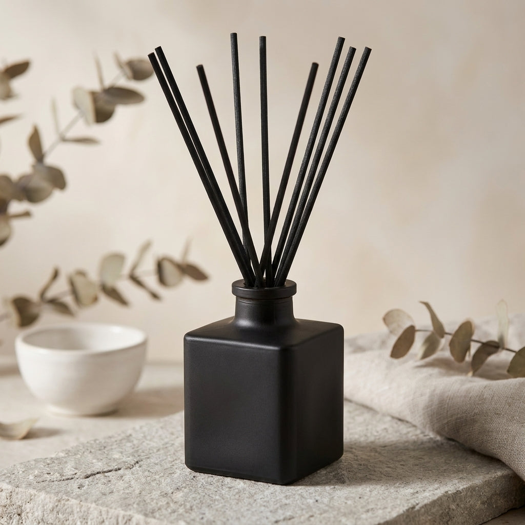 Bold & Masculine Reed Diffuser – Wood, Smoke & Obsidian