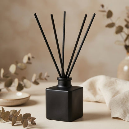 Bold & Masculine Reed Diffuser – Wood, Smoke & Obsidian