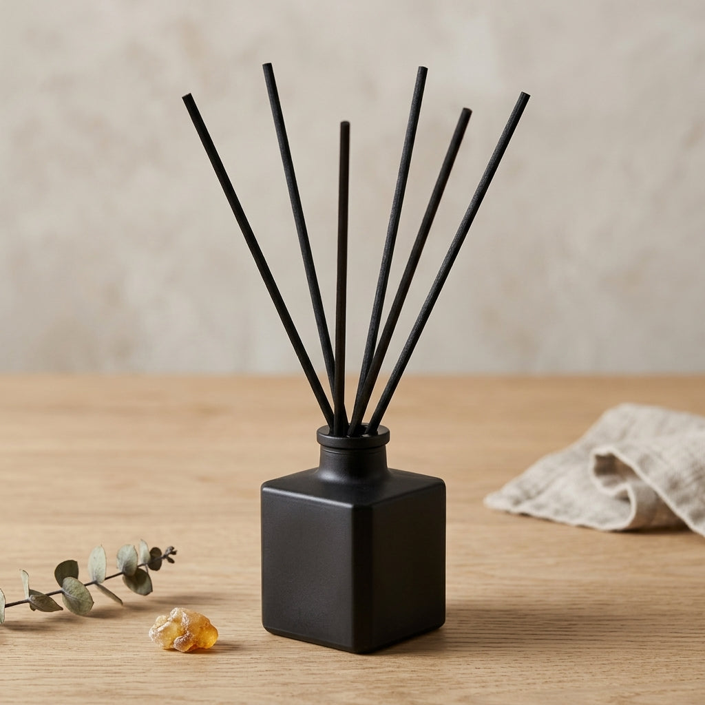 Bold & Masculine Reed Diffuser – Wood, Smoke & Obsidian