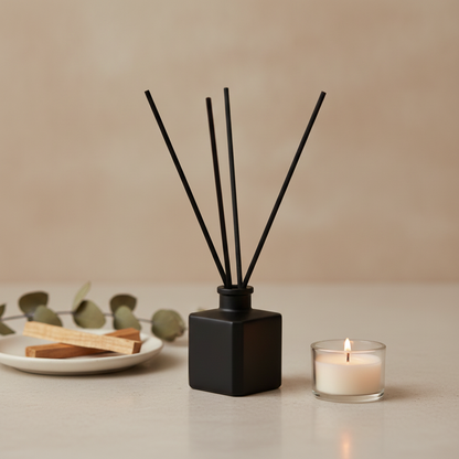 Bold & Masculine Reed Diffuser – Wood, Smoke & Obsidian