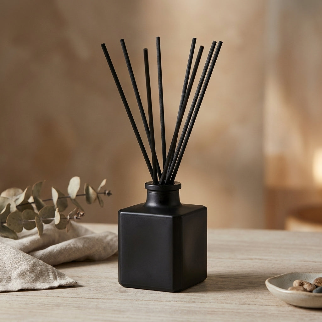 Bold & Masculine Reed Diffuser – Wood, Smoke & Obsidian