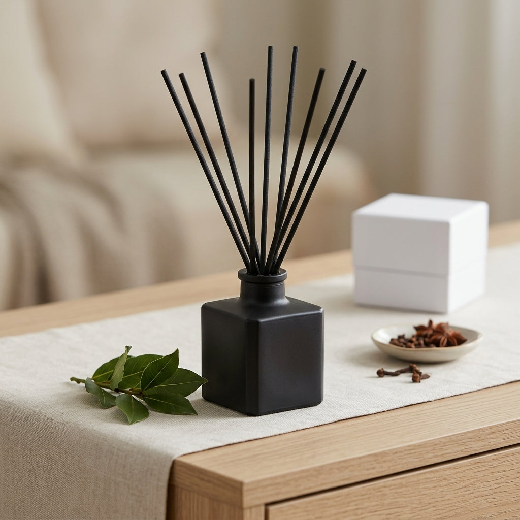 Bold & Masculine Reed Diffuser – Wood, Smoke & Obsidian