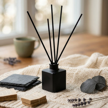 Bold & Masculine Reed Diffuser – Wood, Smoke & Obsidian