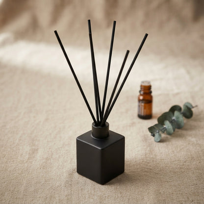 Bold & Masculine Reed Diffuser – Wood, Smoke & Obsidian