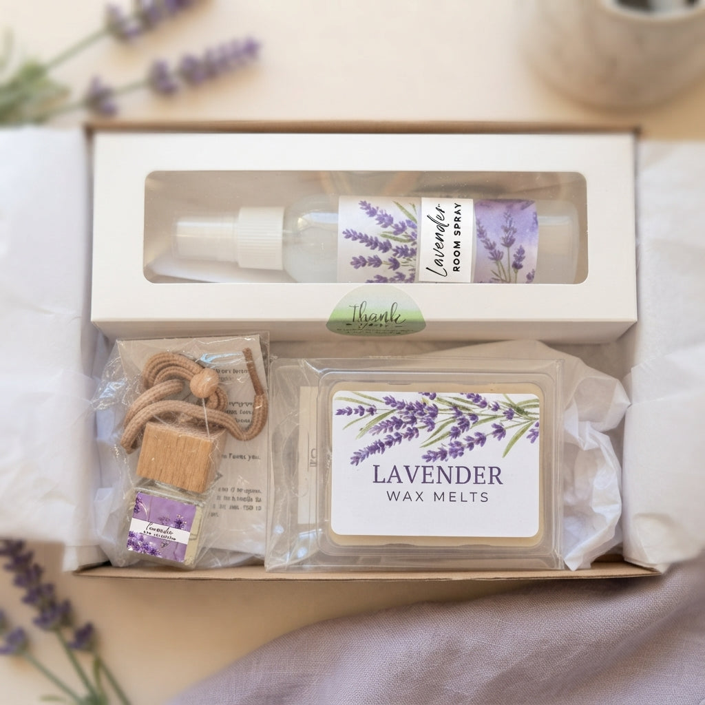 Lavender Serenity Gift Box – Calming Spa Set | 3, 4 or 6 Pieces