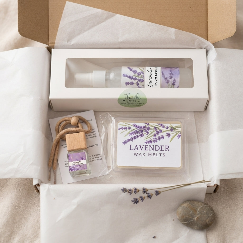 Lavender Serenity Gift Box – Calming Spa Set | 3, 4 or 6 Pieces