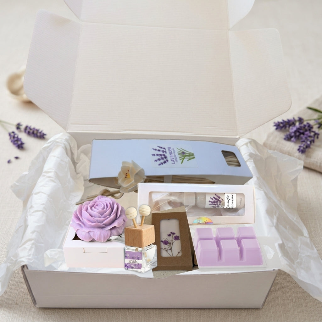 Lavender Serenity Gift Box – Calming Spa Set | 3, 4 or 6 Pieces