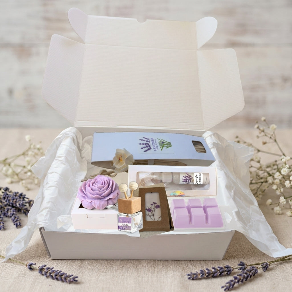 Lavender Serenity Gift Box – Calming Spa Set | 3, 4 or 6 Pieces